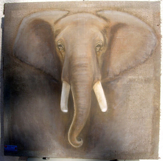 T�te �l�phant - Toile de lin
